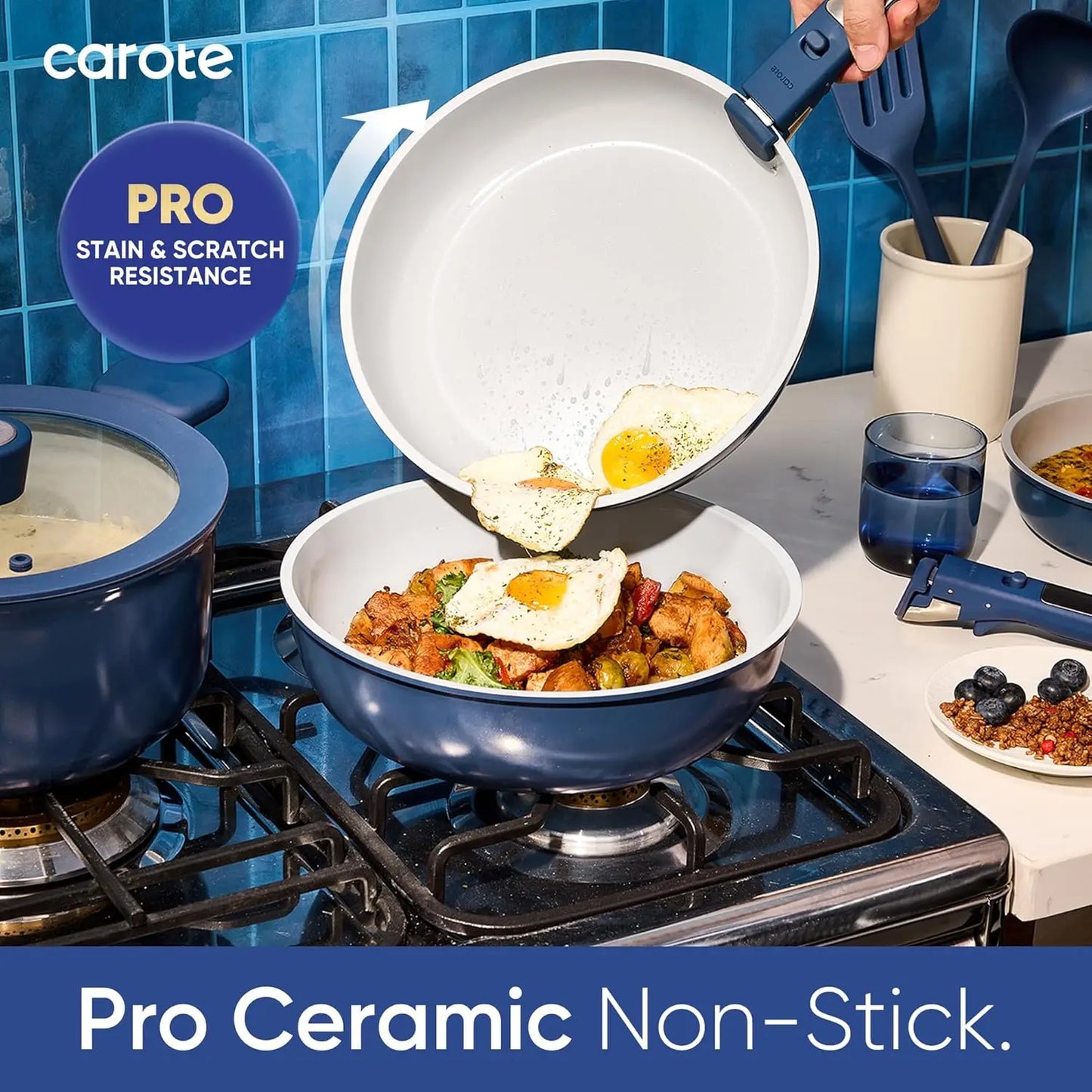 25pcs Nonstick Ceramic Cookware Set