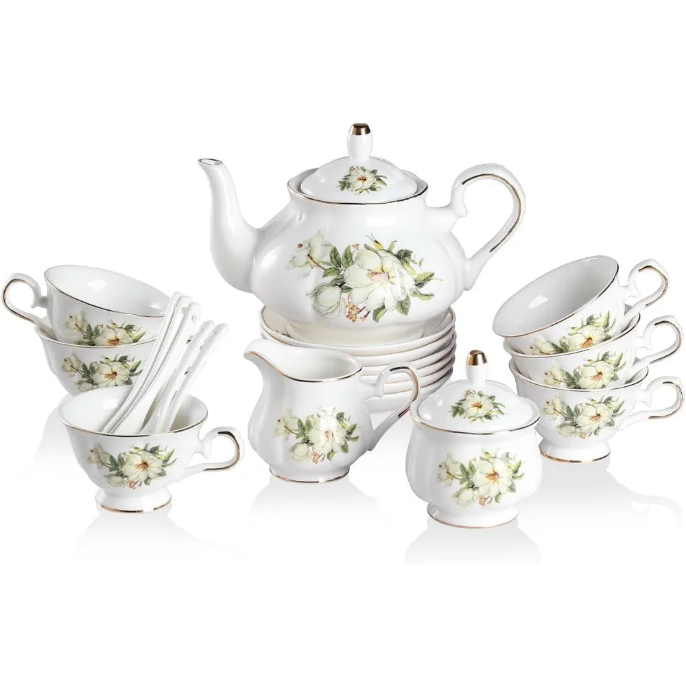 Floral Embossed Tea Service for 6