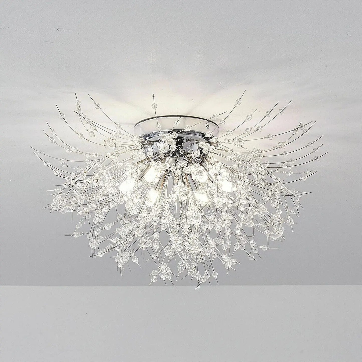Modern Dandelion Crystal Flush Mount Ceiling Light