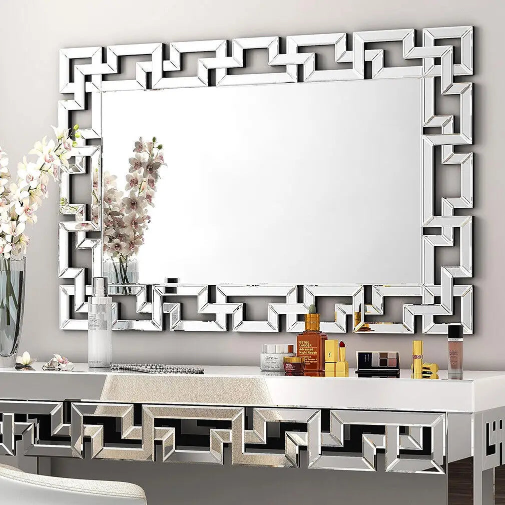Rectangular Accent Mirror w Grecian Venetian Frame Edge