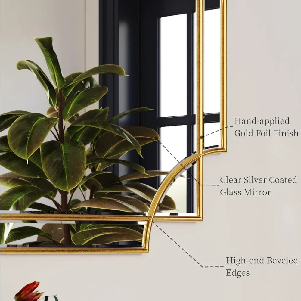 Large Gold Decorative Scalloped Wall Mirror