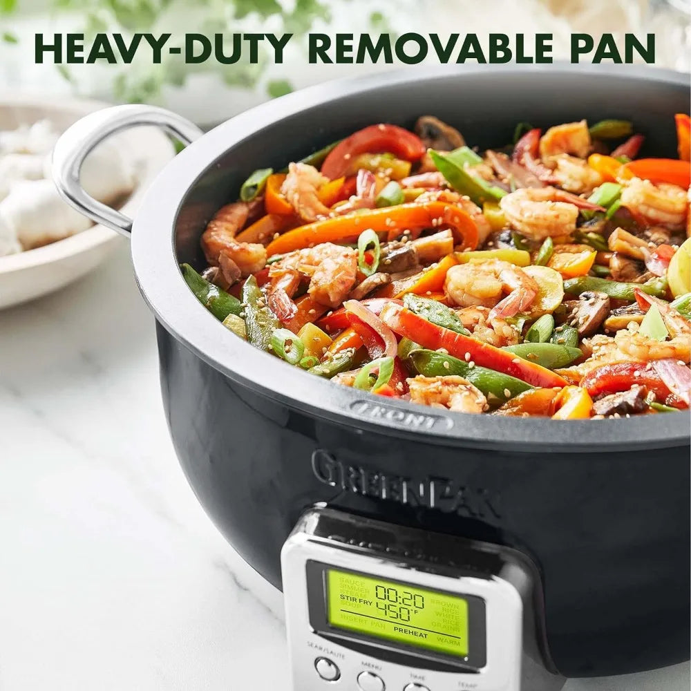 6QT DIE-CAST ALUMINUM SMART ELECTRIC SKILLET POT