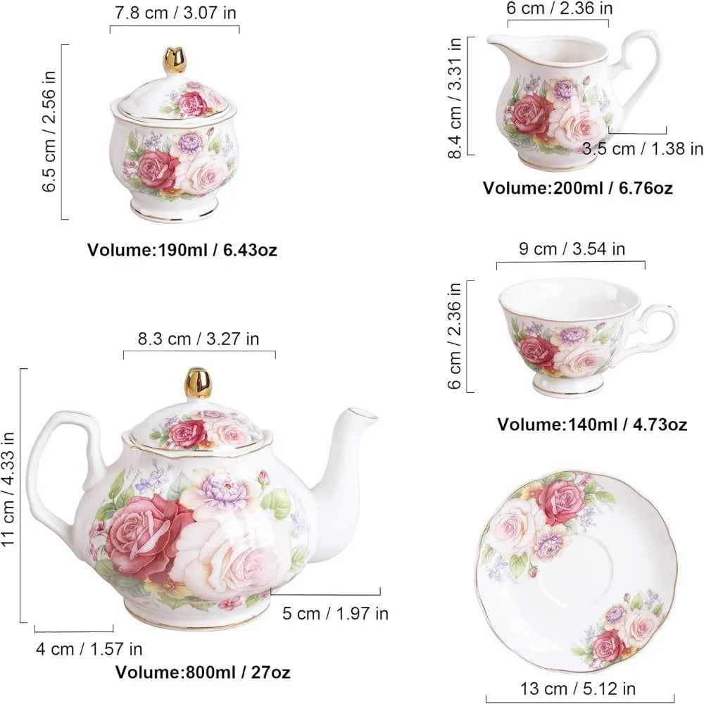 European Bone China Porcelain Coffee Set