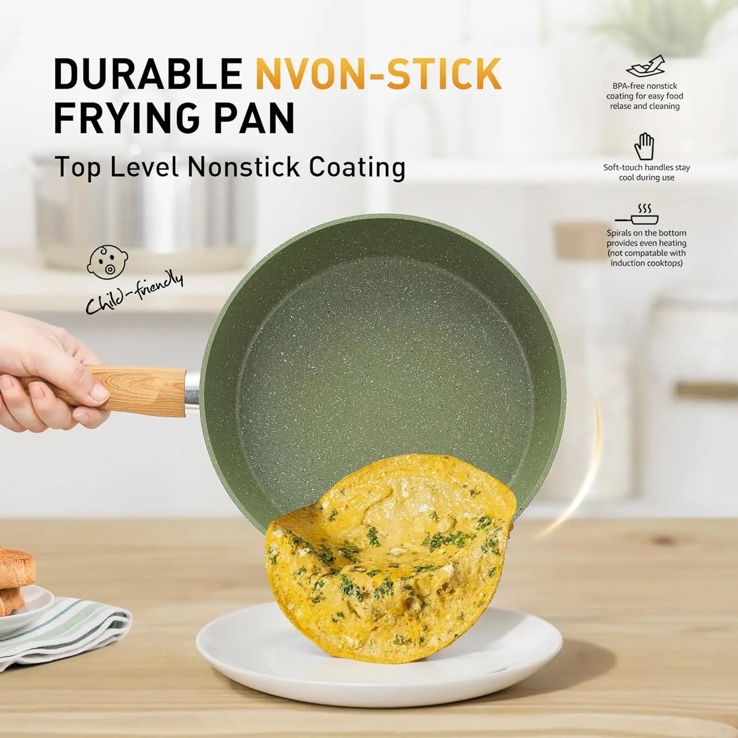 17 Piece Nonstick Granite Cookware Set