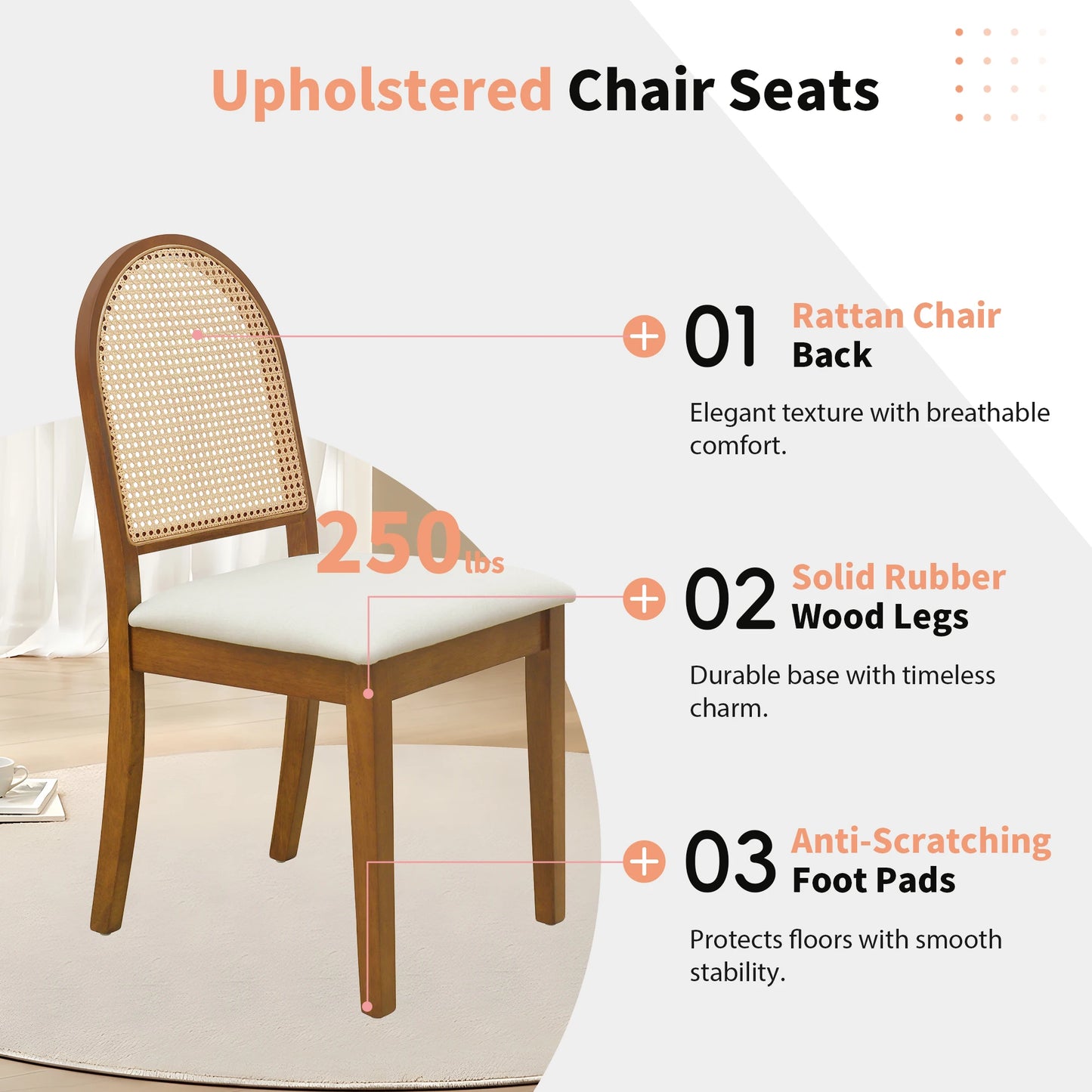 Modern Double Pedestal 6-Piece Dining Table Set