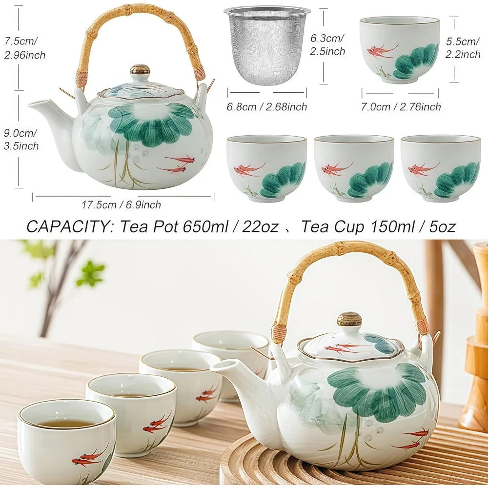 Old Craftsman Japanese Teapot and Cup Set