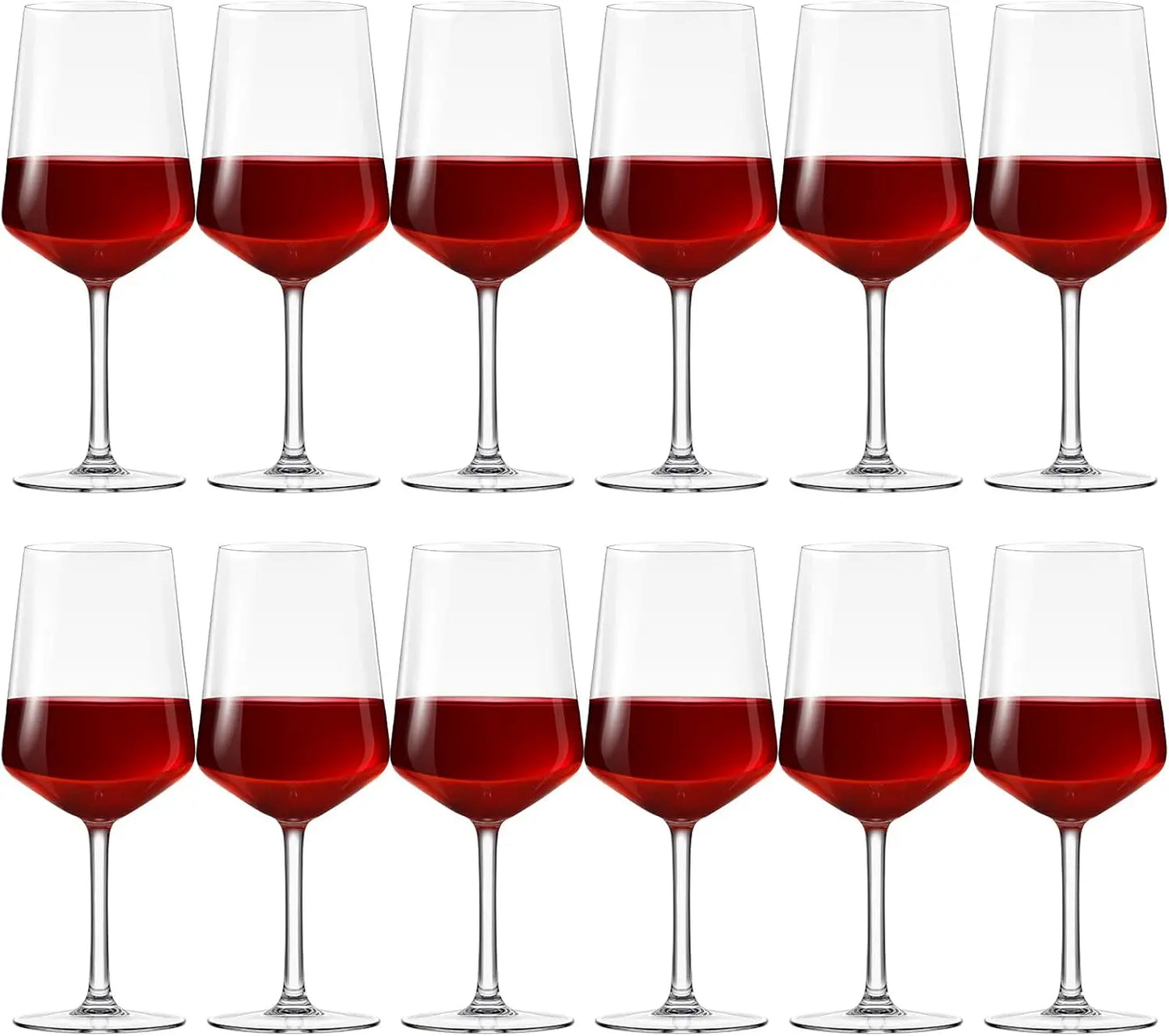 Set Of 12 (Square) Unbreakable Stemmed Wine Glasses