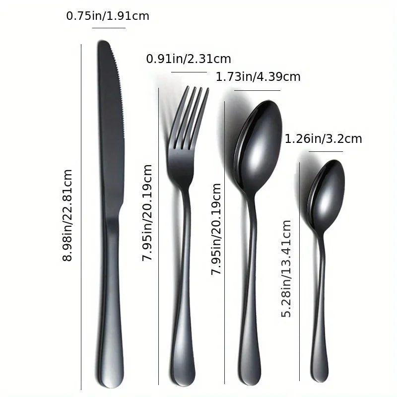 24-Piece Stainless Steel Cutlery Set - Durable Stylish Design - Perfect for Home Dining