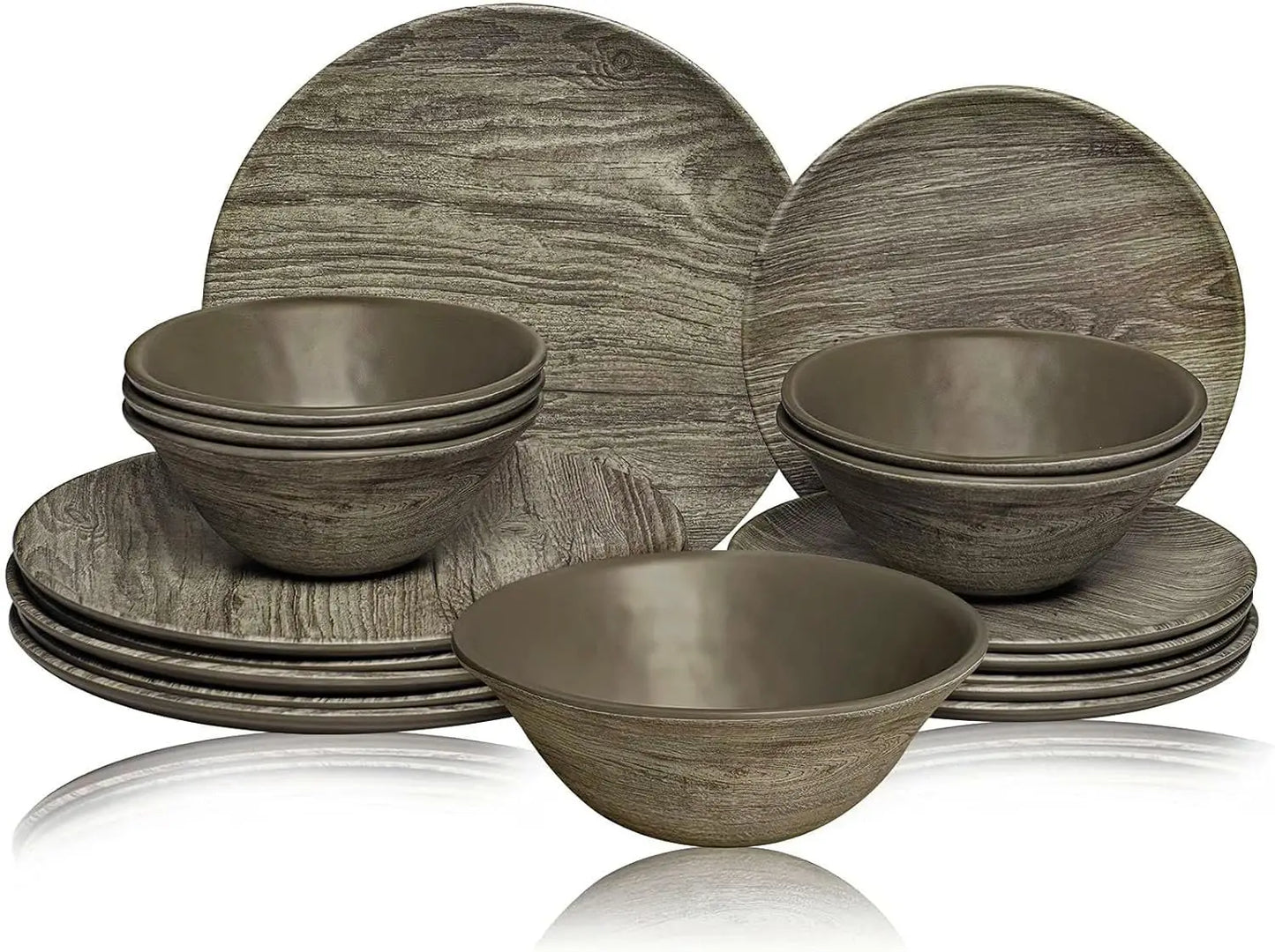 18-Piece Melamine Dinnerware Sets, Service for 6