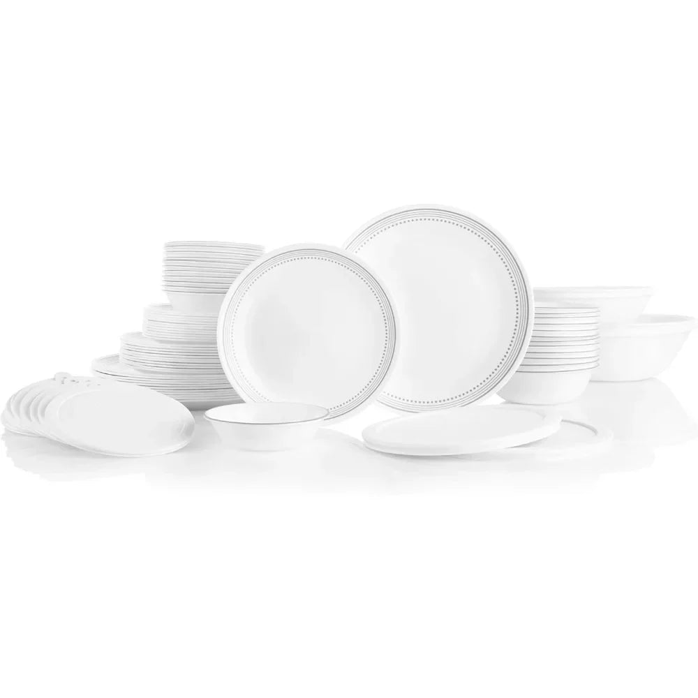 78-Piece, Service for 12, Triple Layer Glass Dinnerware Set