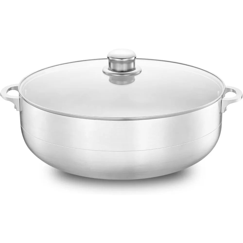 Alpine Cuisine 13-Quart Aluminum Caldero Stock Pot with Glass Lid