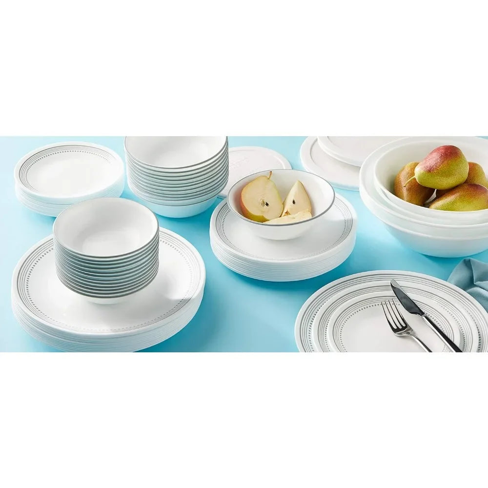 78-Piece, Service for 12, Triple Layer Glass Dinnerware Set