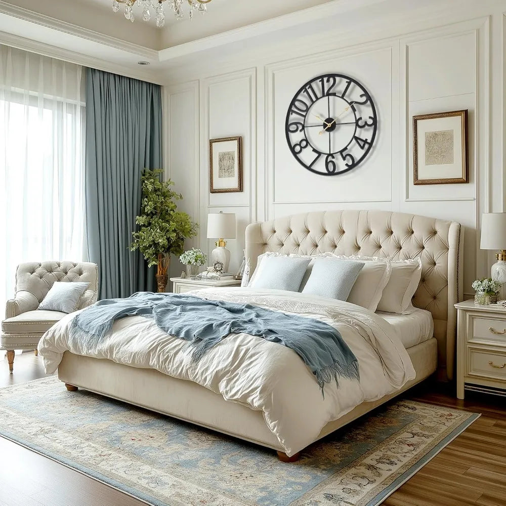 24 Inch Modern Round Metal Wall Clock