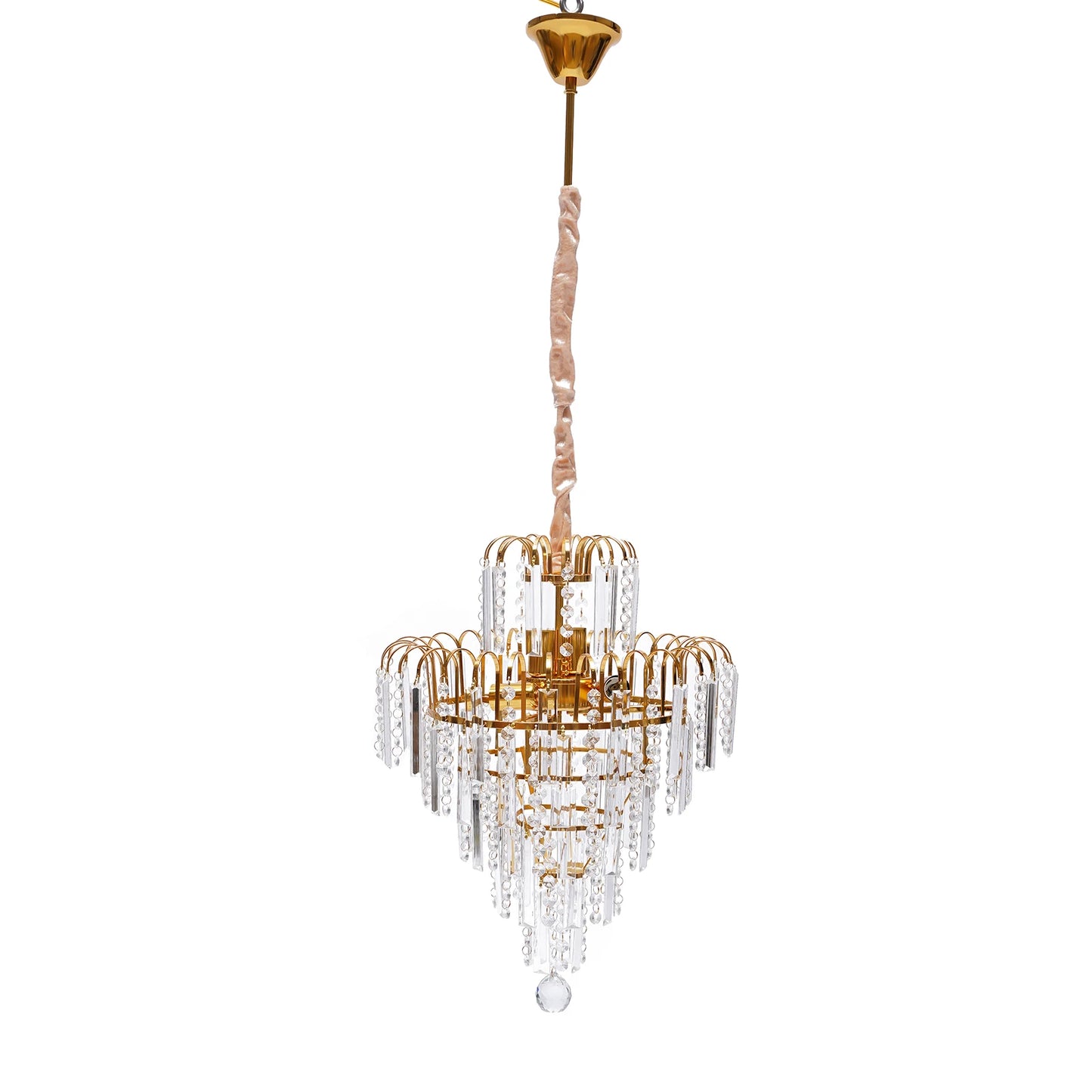 Gold Elegant Crystal Ceiling Light Fixture