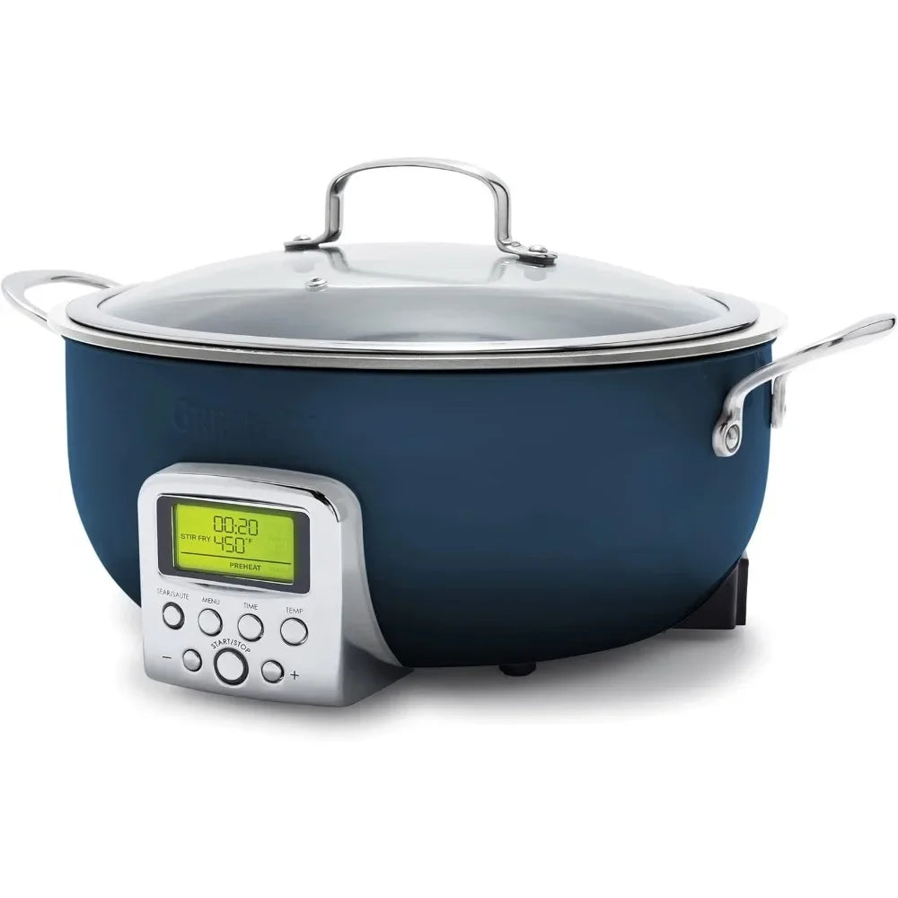 6QT DIE-CAST ALUMINUM SMART ELECTRIC SKILLET POT