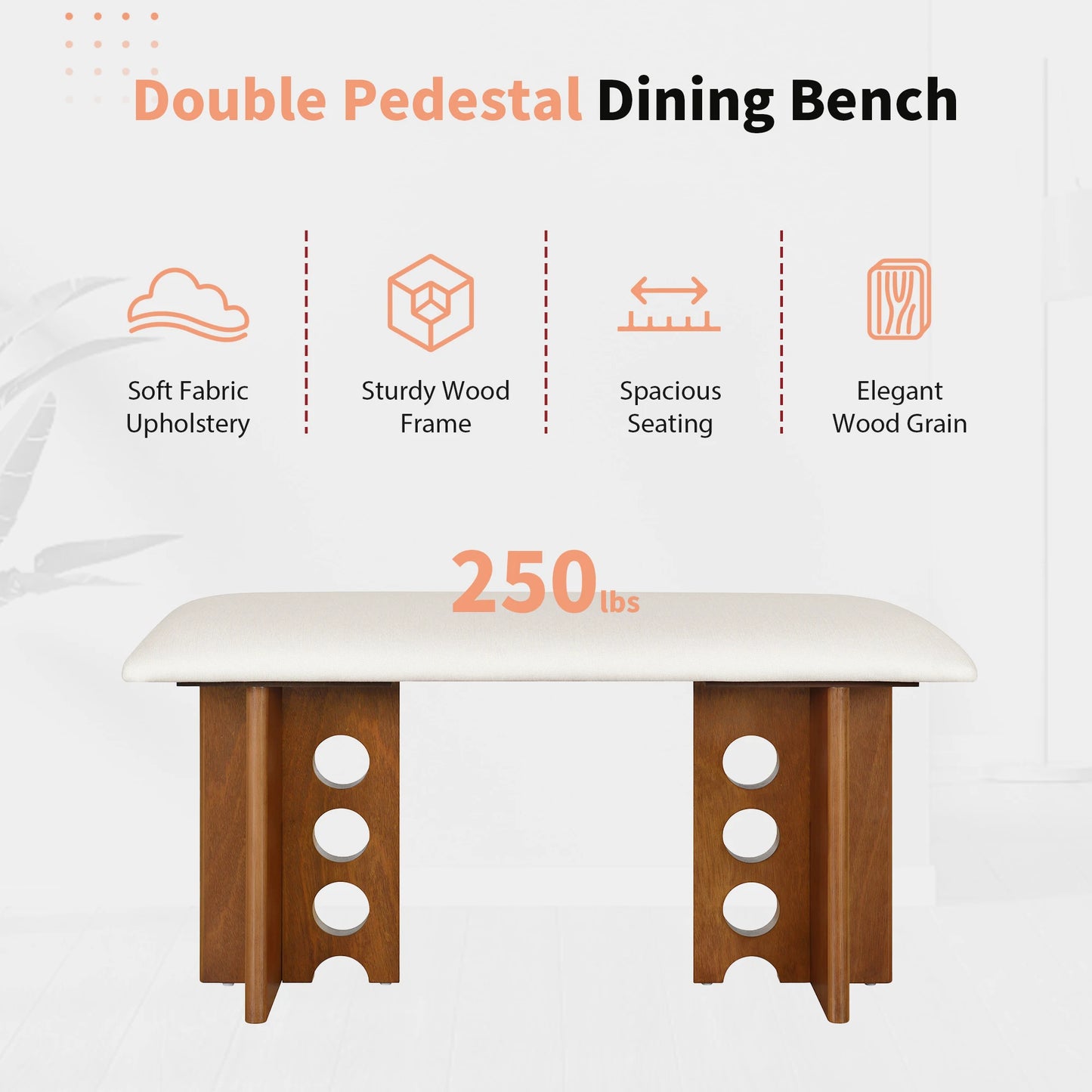 Modern Double Pedestal 6-Piece Dining Table Set