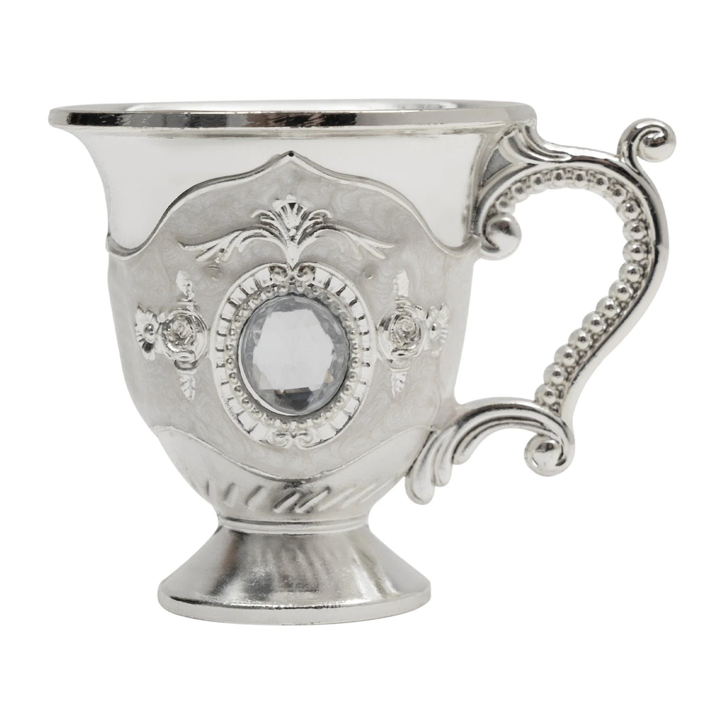 Vintage Turkish Coffee Set with Pot and 6 Cups, Silver