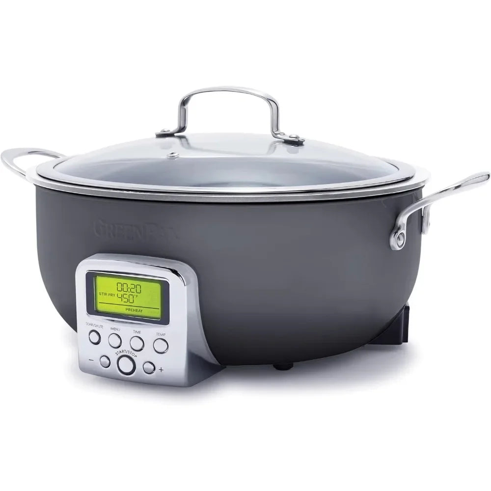6QT DIE-CAST ALUMINUM SMART ELECTRIC SKILLET POT