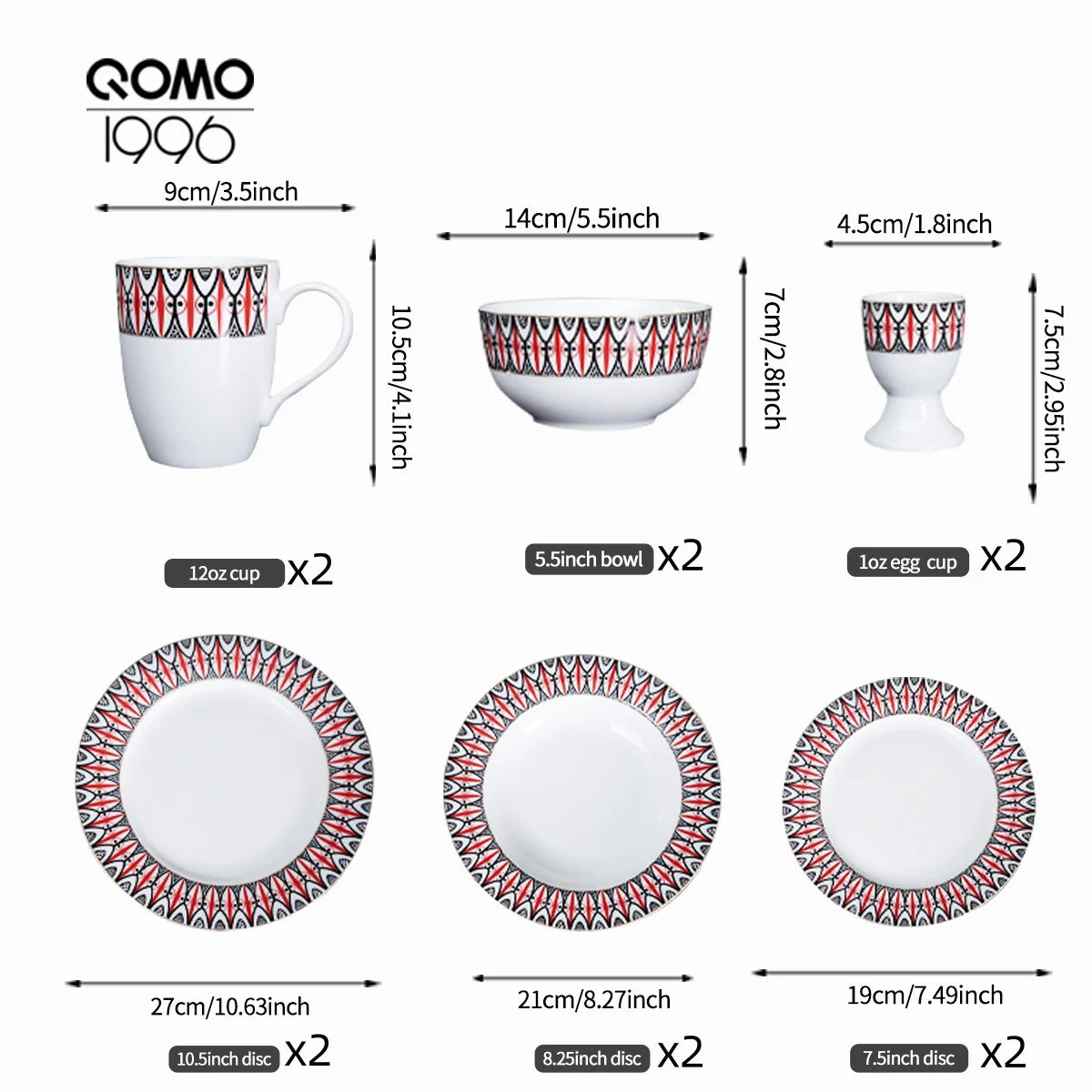 12/24-piece Porcelain Dinnerware Set, Plaid