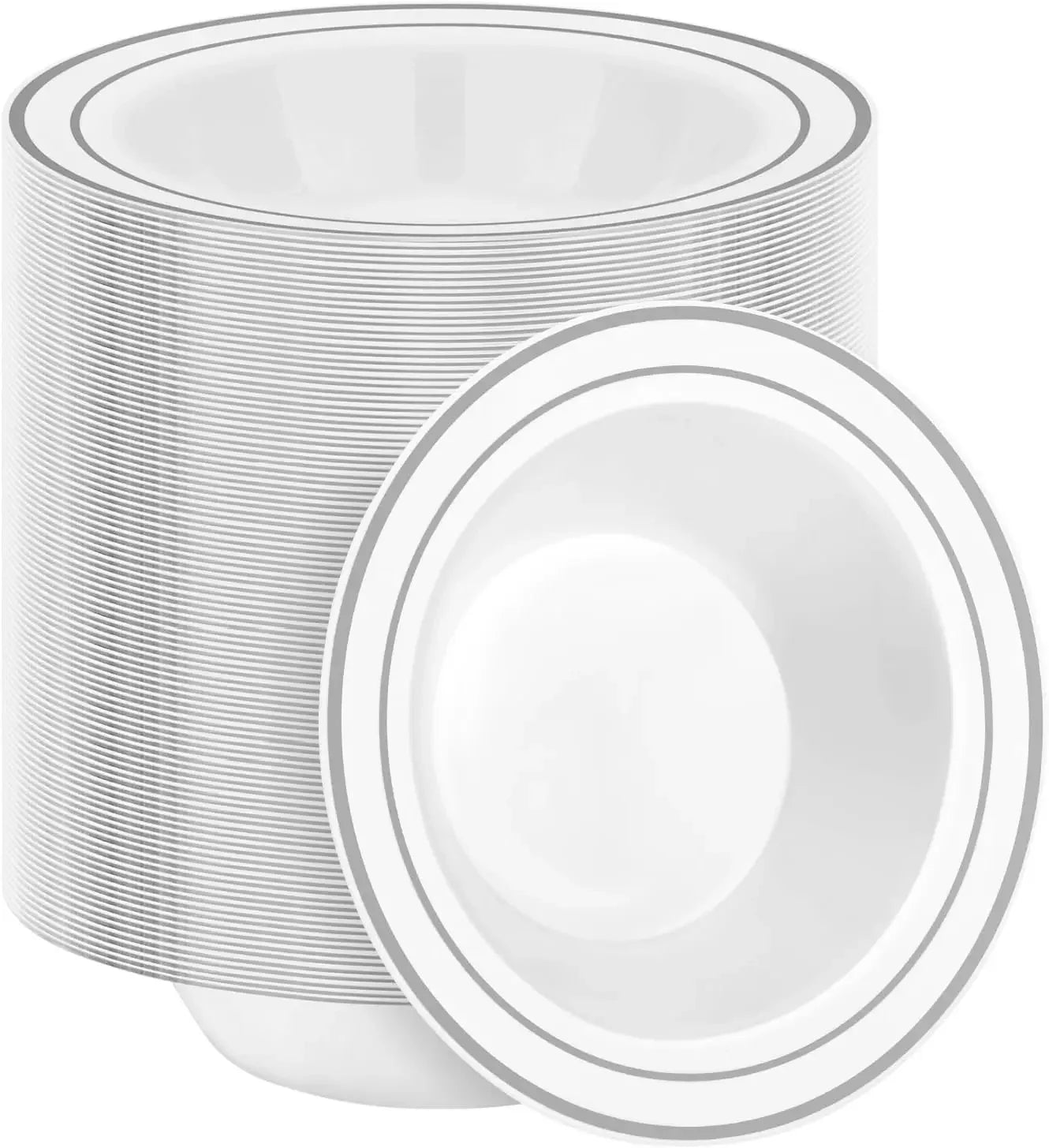 200 Pack 12oz Plastic Disposable Bowls, 3 Color Options