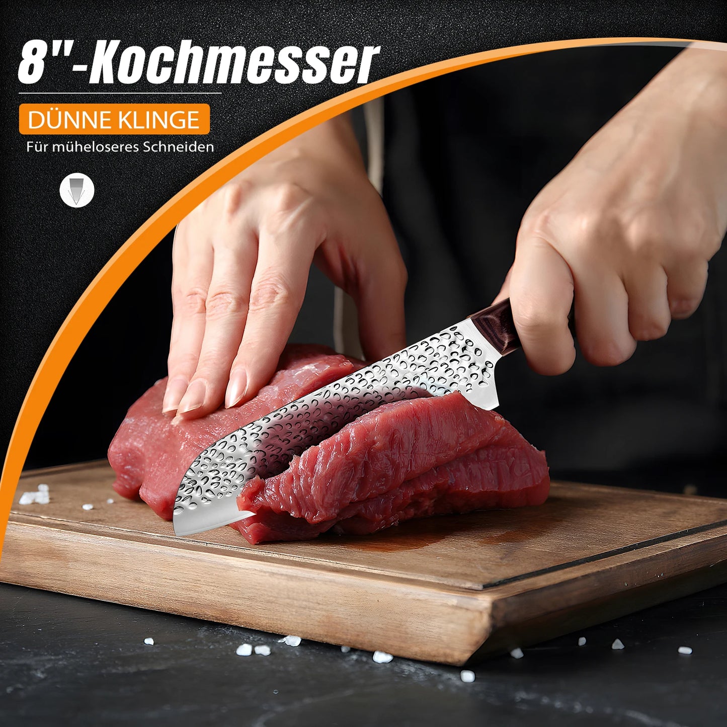 8pcs Hammer Pattern Chef Knives Set