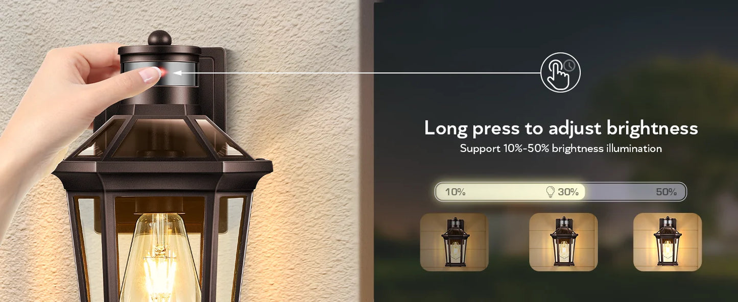 Bronze Waterproof Motion Sensor Outdoor Lights