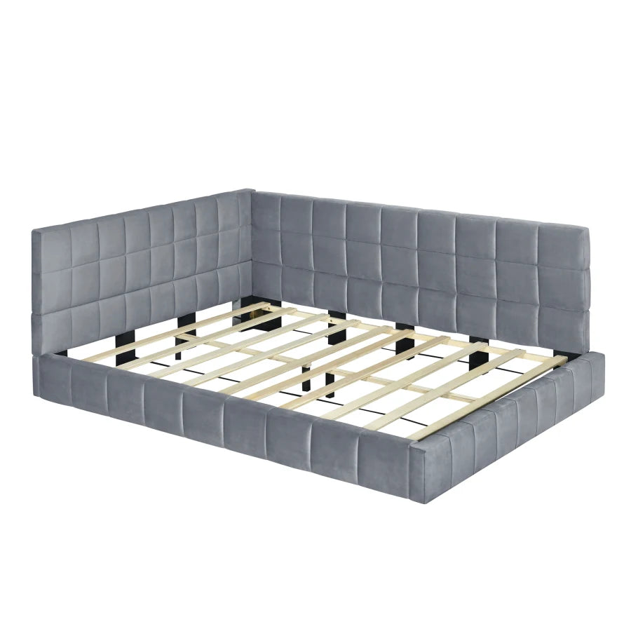 Gray Full Size Modern Upholstered Daybed/Sofa Bed Frame