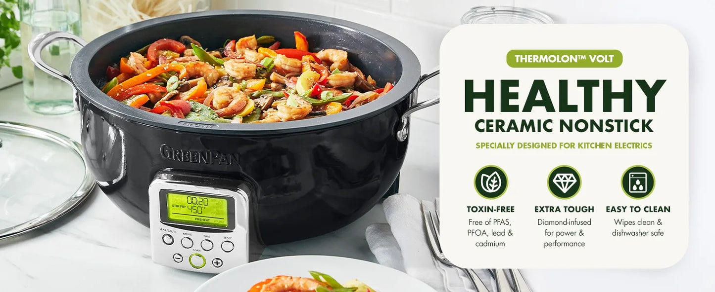 6QT DIE-CAST ALUMINUM SMART ELECTRIC SKILLET POT