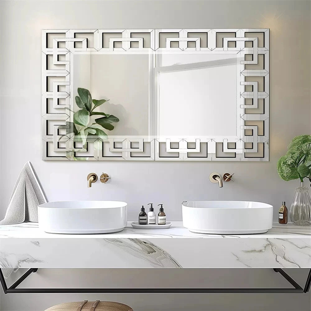 Wisfor 48”×28”Rectangle Art Decorative Wall Mirror