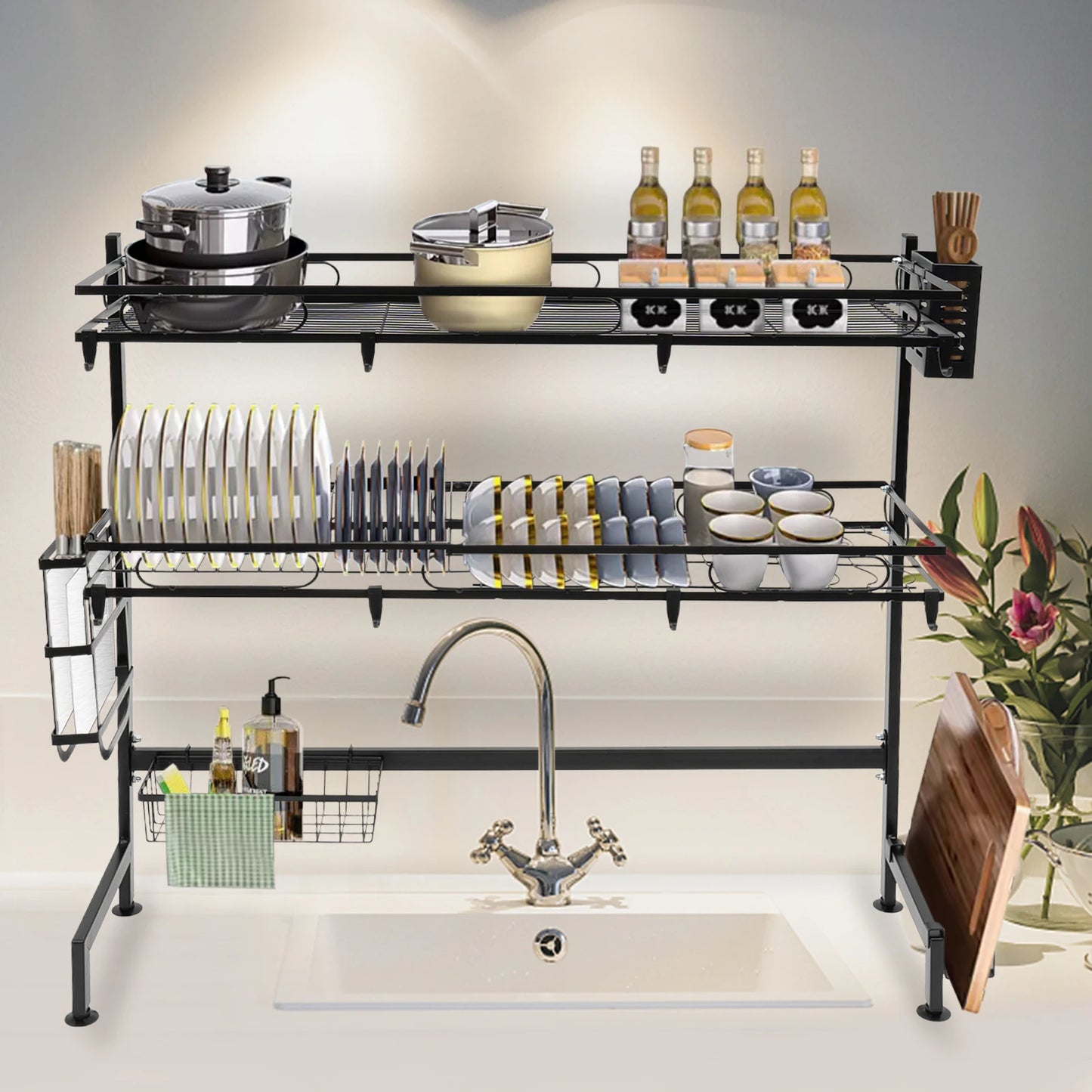 32.2in 2-Tier Over Sink Dish Drying Rack