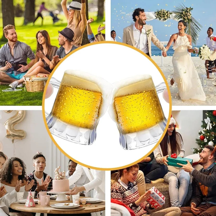 12 Pcs Mini Clear Plastic 1 oz Reusable Beer Mug Shot Glasses