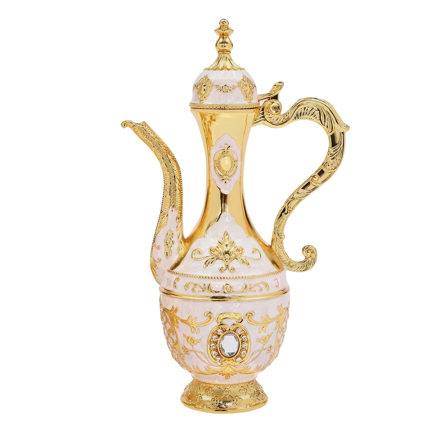 Vintage Turkish Tea Set with 6 Cups, Teapot, and Decorative Tray