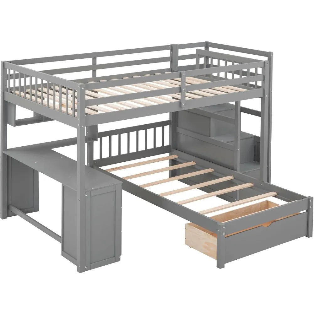 Harper & Bright Designs Full Over Twin Bunk Bed