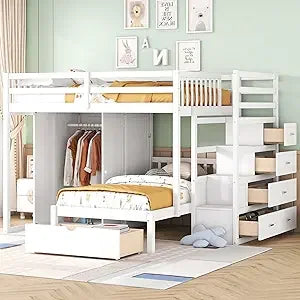Harper & Bright Designs Full Over Twin Bunk Bed