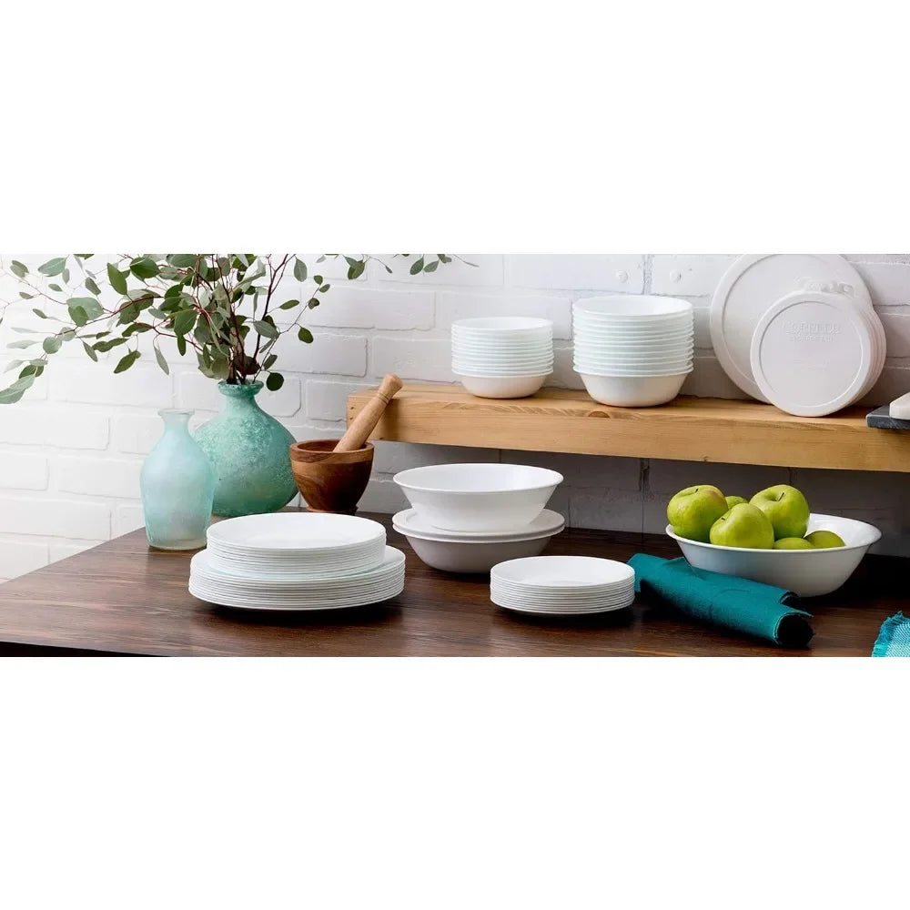 78-Piece, Service for 12, Triple Layer Glass Dinnerware Set