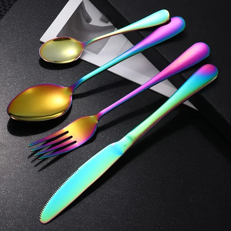 24-Piece Stainless Steel Cutlery Set - Durable Stylish Design - Perfect for Home Dining