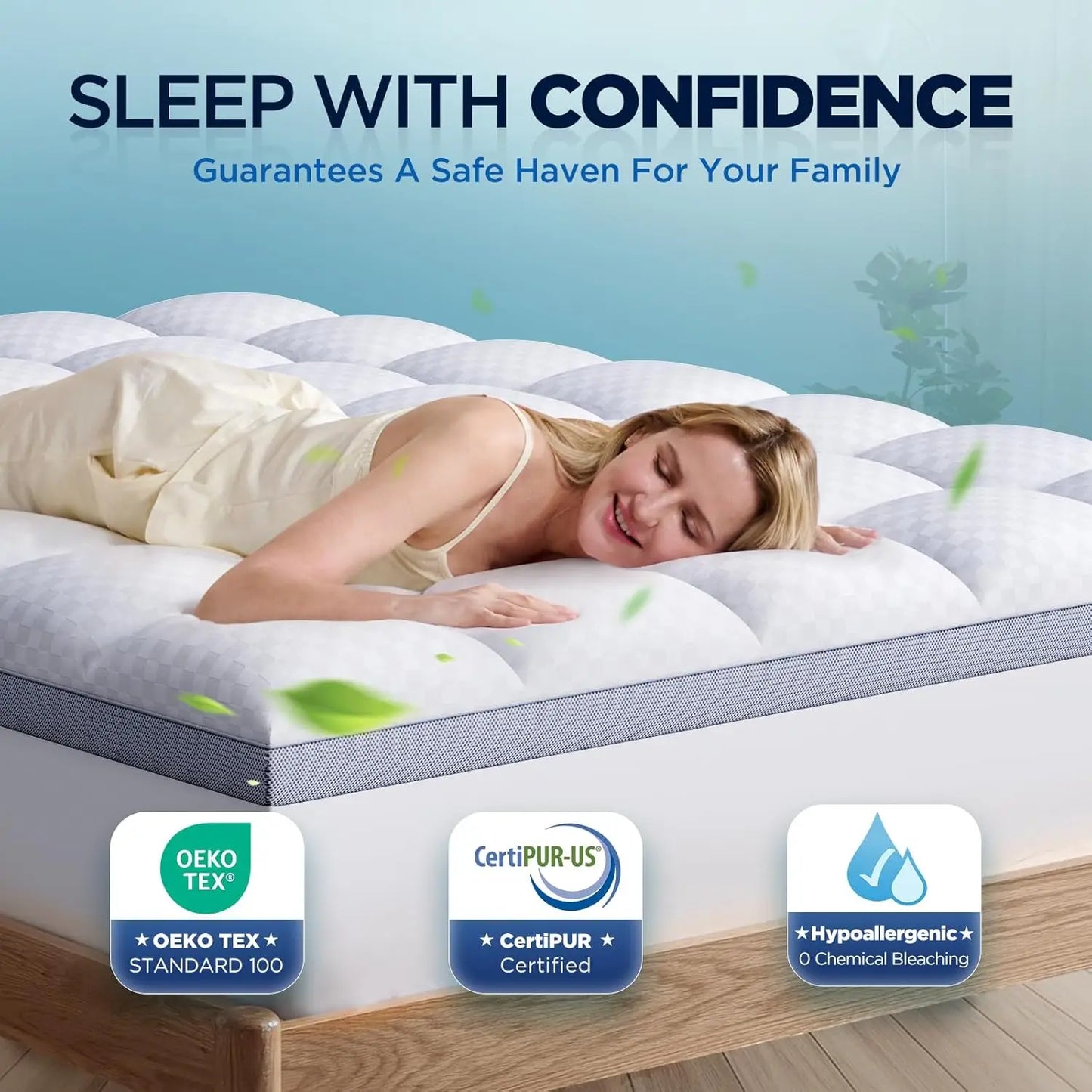 2-Inch Premium Plush Pillow Top Memory Foam Mattress Topper, Size Optional
