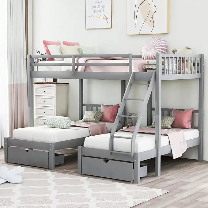 Full Over 2 Twin Triple Bunk Beds