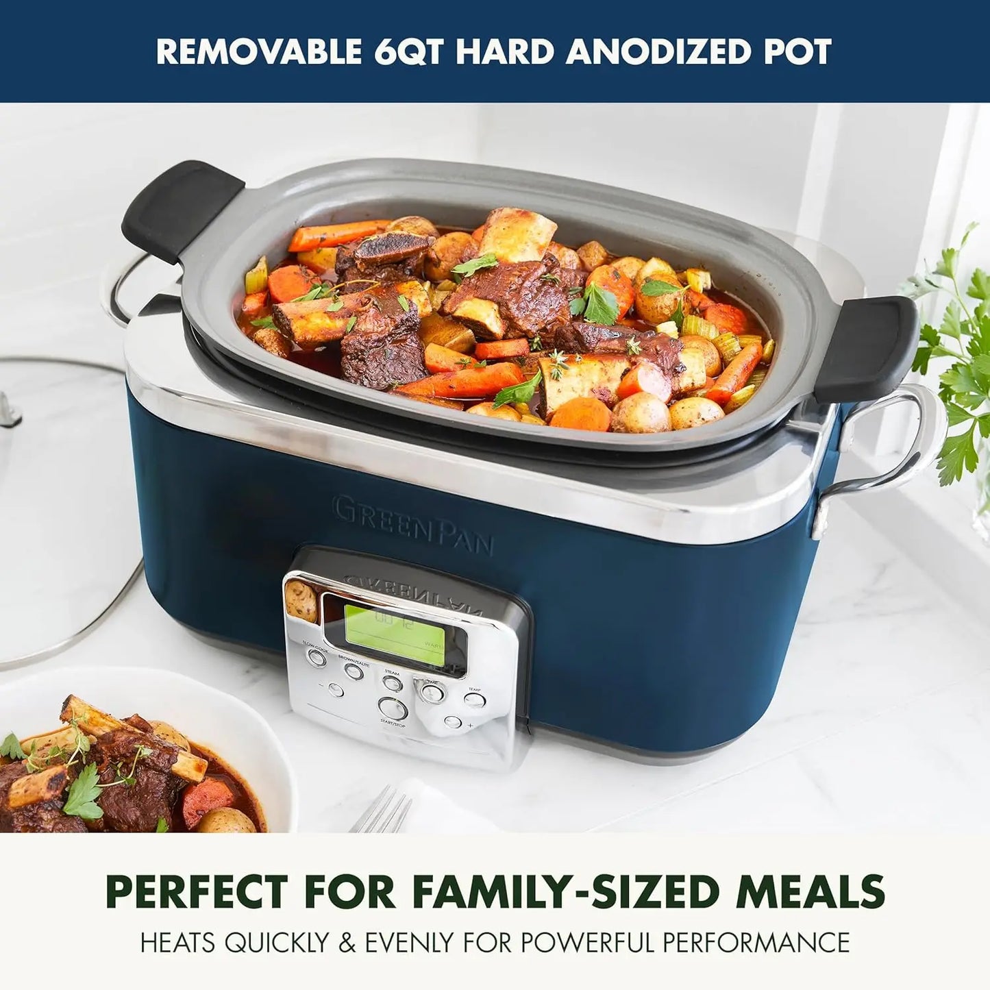 GreenPan Elite 8 - in -1 Programmable 6QT Electric Slow Cooker