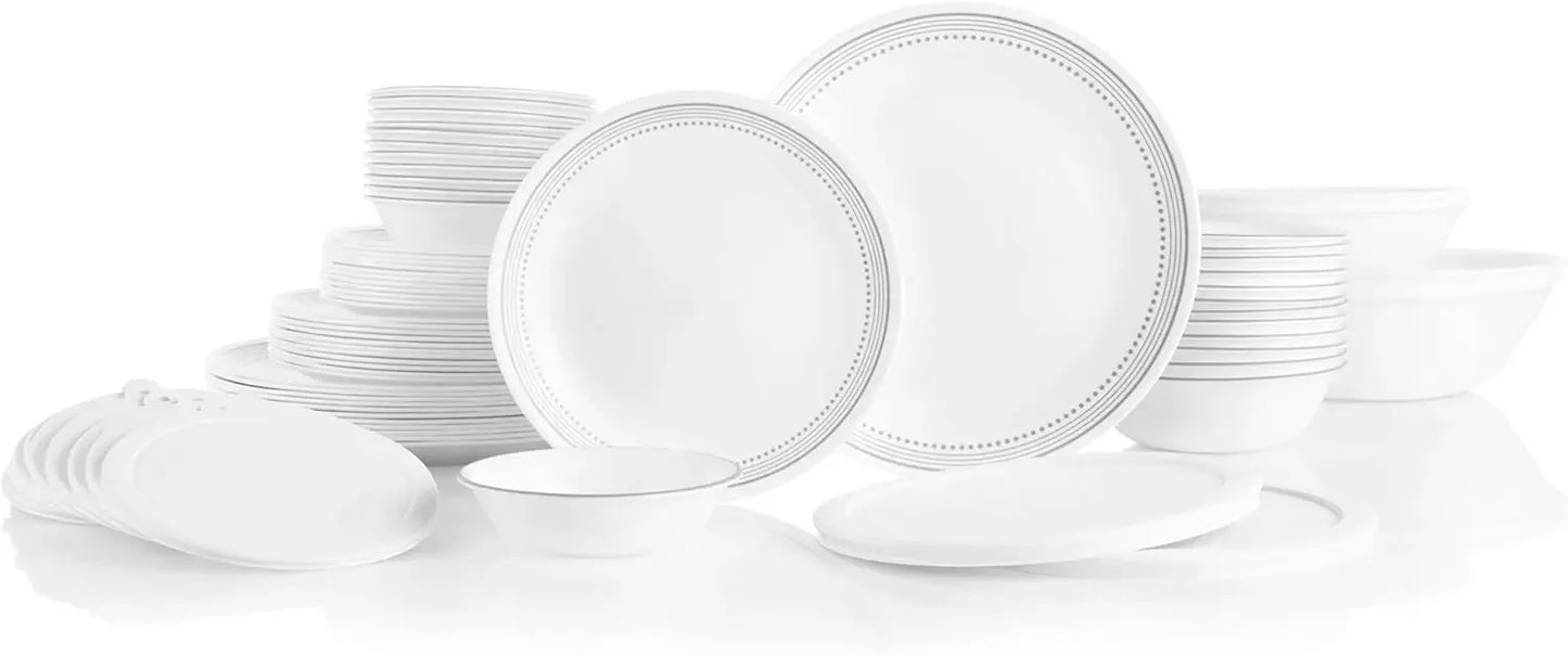 78-Piece, Service for 12, Triple Layer Glass Dinnerware Set