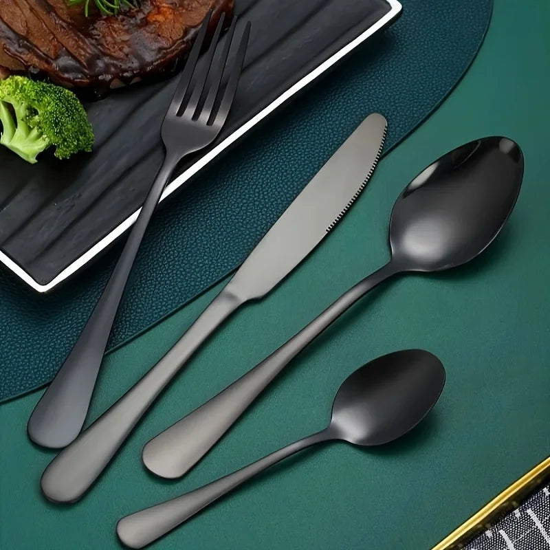 24-Piece Stainless Steel Cutlery Set - Durable Stylish Design - Perfect for Home Dining