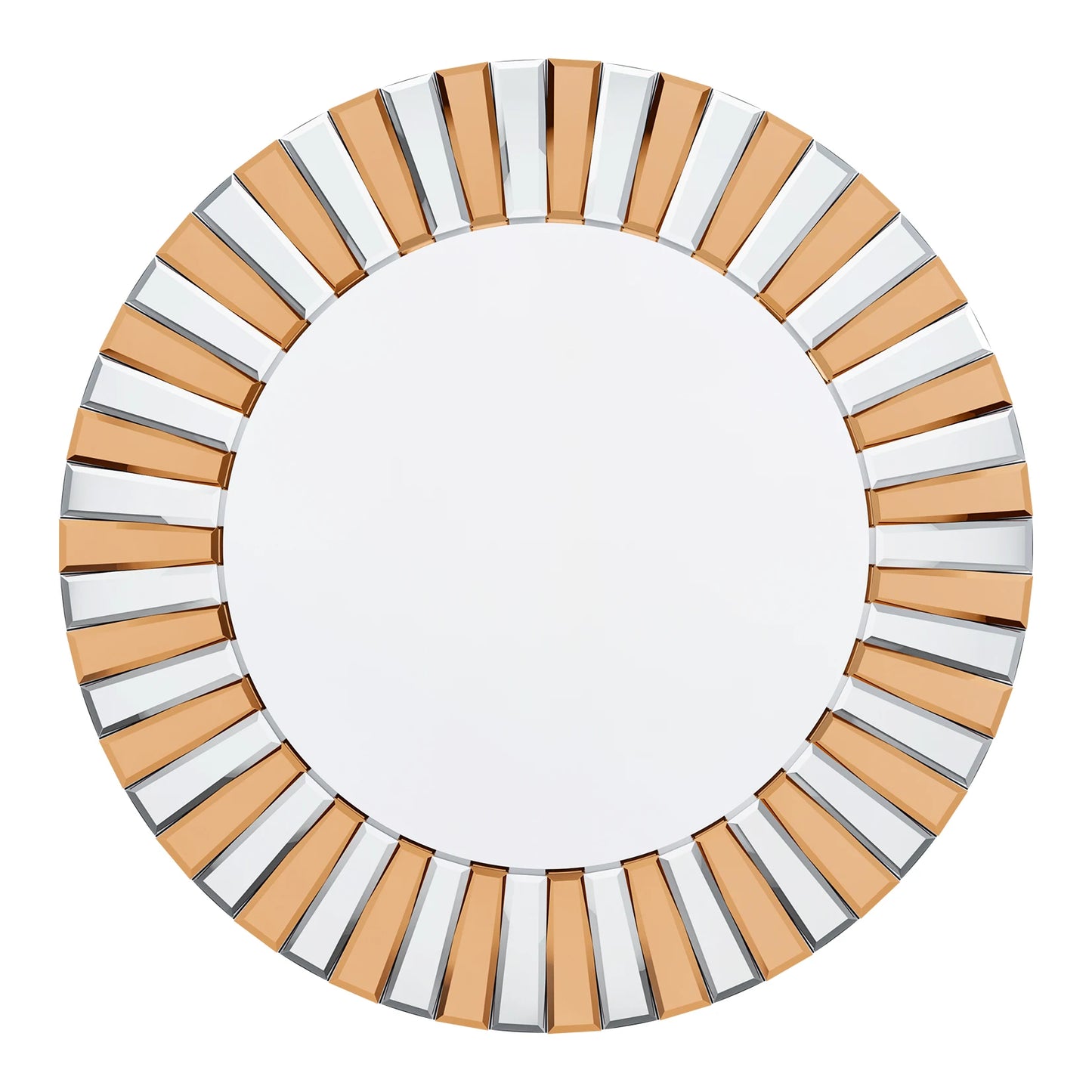 Beveled Edge Round Sunburst Wall Mirror