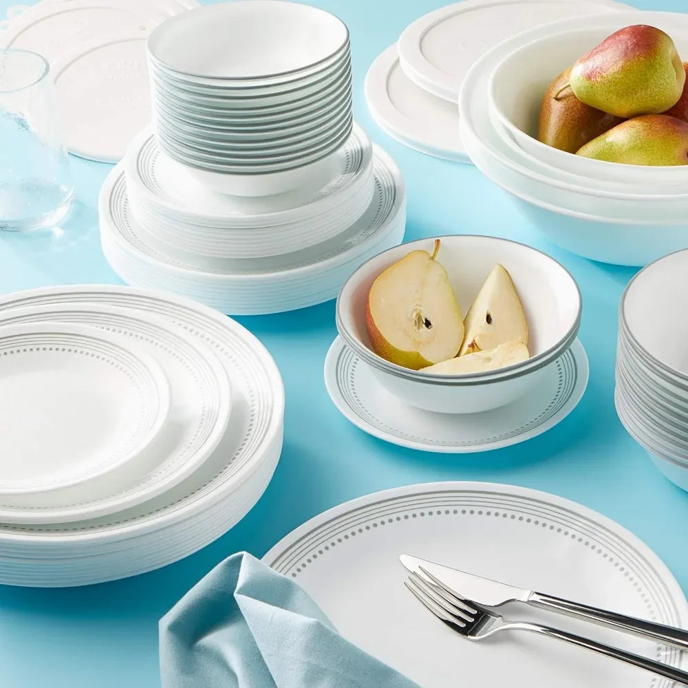 78-Piece, Service for 12, Triple Layer Glass Dinnerware Set