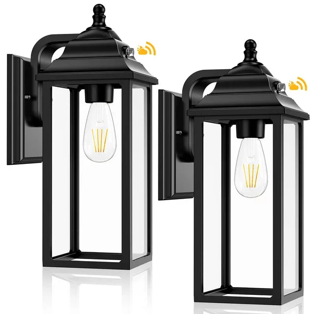 2 piece Exterior Porch Sconce, Black