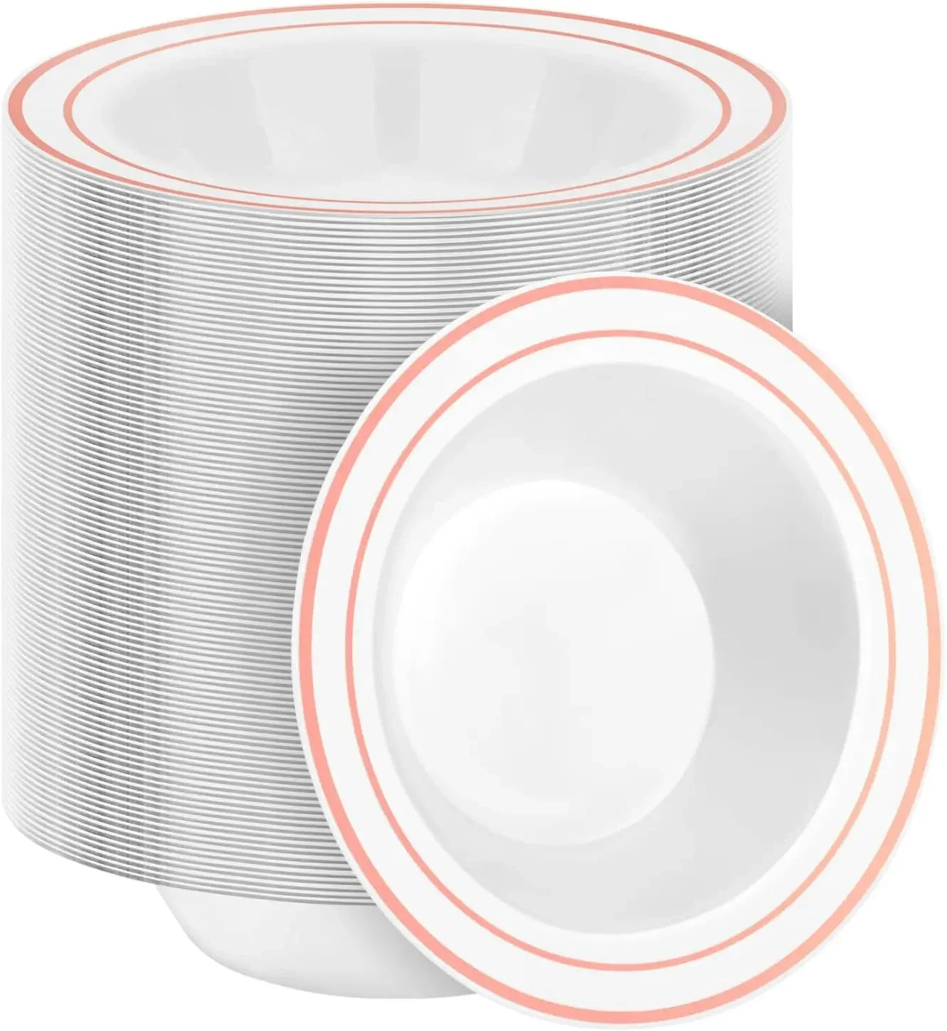 200 Pack 12oz Plastic Disposable Bowls, 3 Color Options
