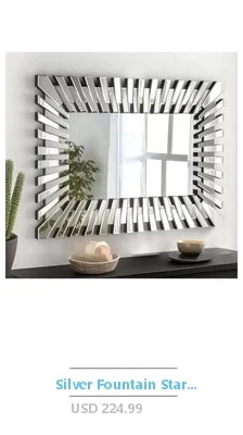 4 Pcs Square Silver Mirror Wall Decor Set