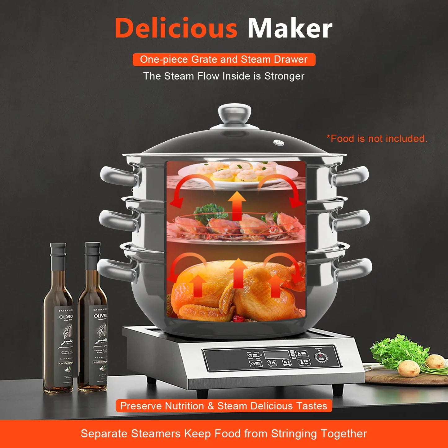 3-tier Stainless Steel Steam Cooker