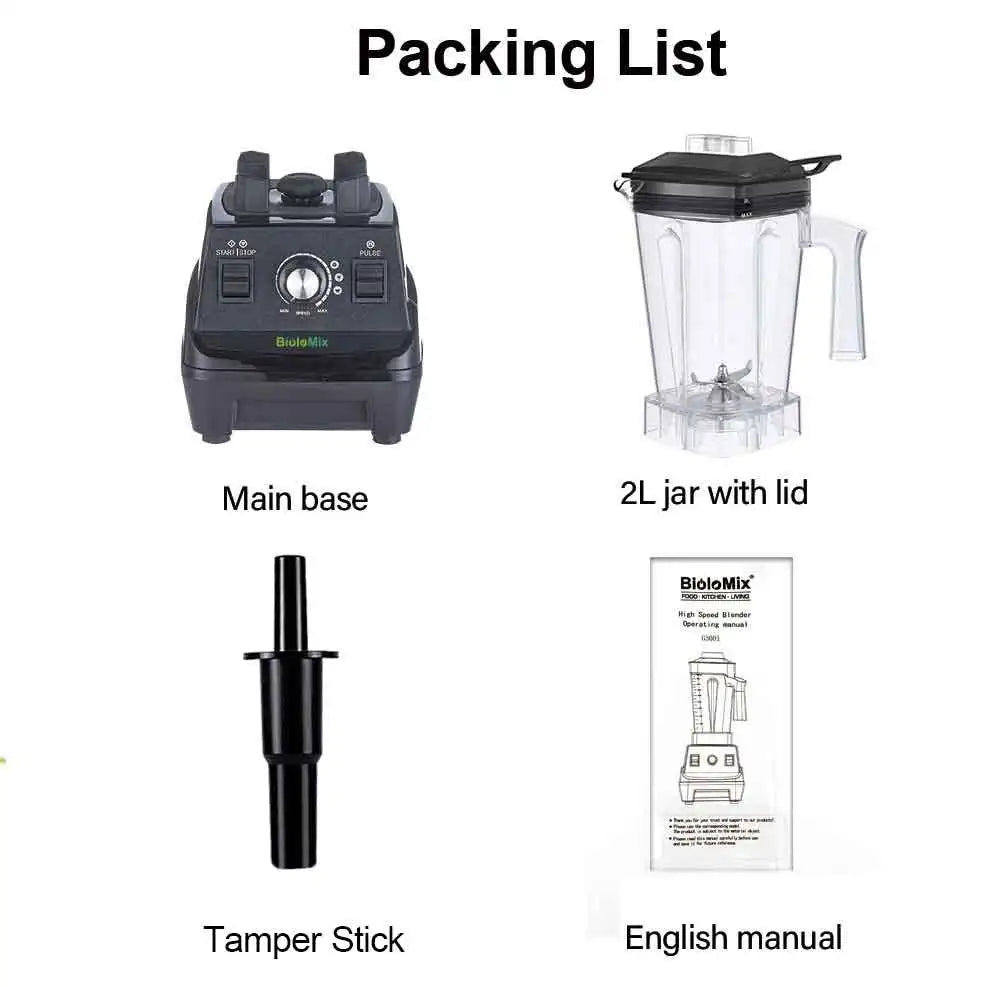 BioloMix 1800W Mini Pro Professional-Grade Smoothie Blender