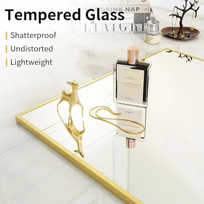 21" x 57" Full Length Aluminum Alloy Frame Floor Mirror with Stand