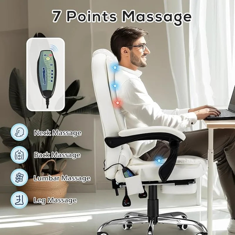 Heated Massage Executive Chair With Footrest